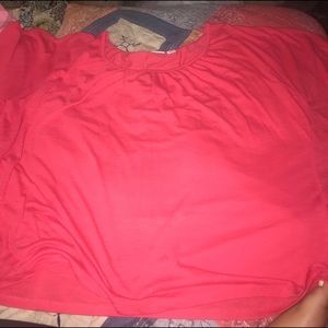 Pink top with ruffles